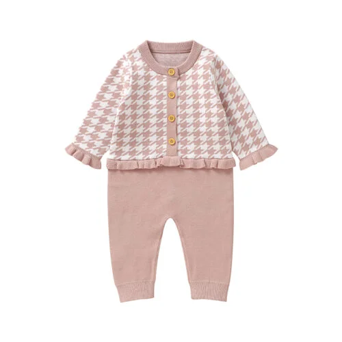 Autumn Winter Baby Knitted Ruffle Collar Romper Mimixiong